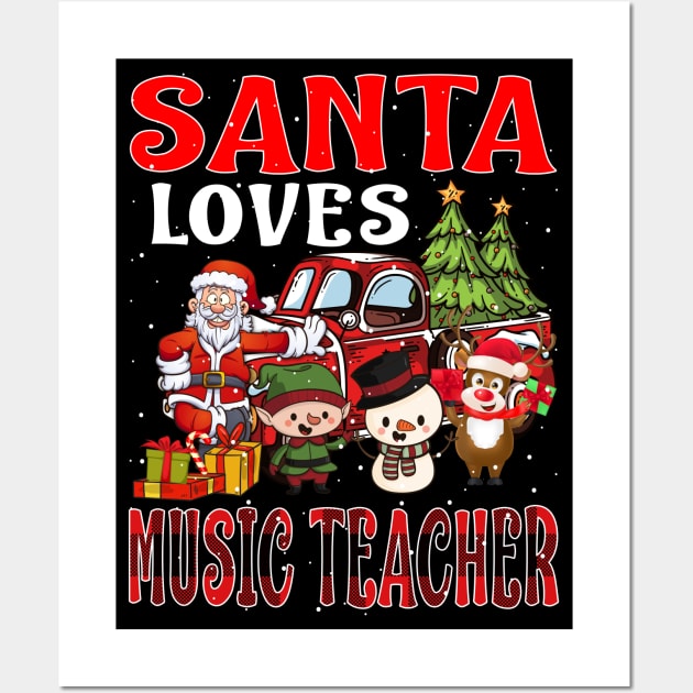 Santa Loves Music Teacher Wall Art by intelus